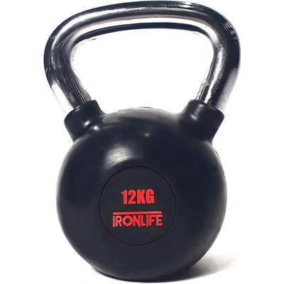 IRONLIFE pogumovaný Kettlebell 12 kg