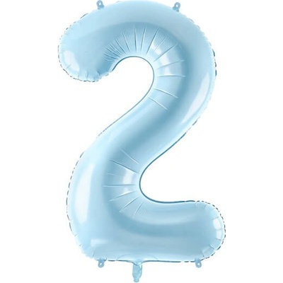 PartyDeco Fóliový balón Číslo 2 svetlomodrý 86cm