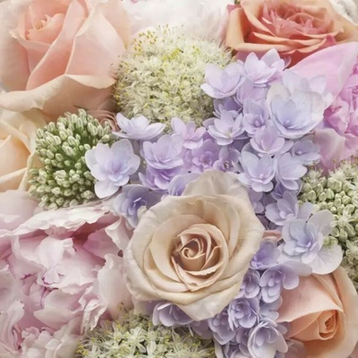MAKI SLOG 046001 Pastelcolour Bunch Of Summer Flowers servítky 3V 20ks 33x33cm