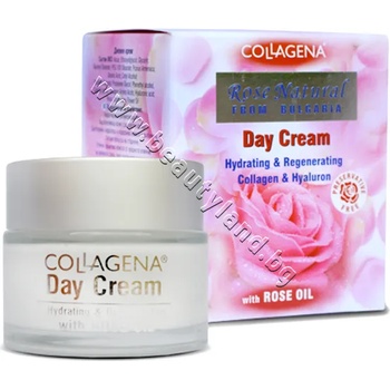 Collagena Дневен крем Collagena Rose Natural Day Cream, p/n CO-028 - Дневен крем за лице за дълбока хидратация с колаген (CO-028)