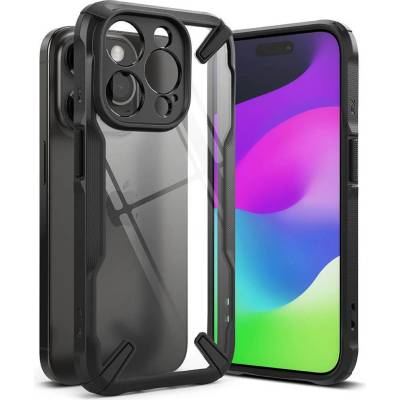 Ringke Fusion X Case - хибриден удароустойчив кейс за iPhone 15 Pro Max (черен-прозрачен)
