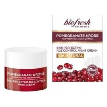 Image 1 of Biofresh Cosmetics Via Natural - Хидратиращ нощен крем за лице с нар и роза 50мл