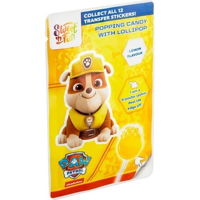 Sweet'n Fun Paw Patrol Lízanka a praskavý cukrovinkový prášok ovocná príchuť 15 g