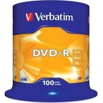 Verbatim DVD-R(100-Pack)Шпиндел/Обща търговска мрежа/16x/4.7GB (43549)
