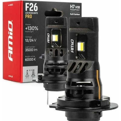 Amio LED H7/H18 12/24V 3500 lm + 130 % 2 ks AM04872
