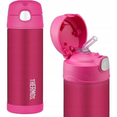 Thermos FUNtainer dětská termoska se slámkou 470 ml růžová
