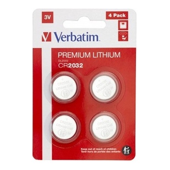 Verbatim 49533 литиева бутонна батерия CR2032, 3V, blister, 4бр (49533)