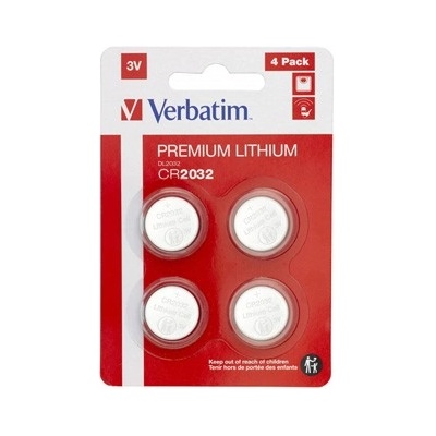 Verbatim 49533 литиева бутонна батерия CR2032, 3V, blister, 4бр (49533)