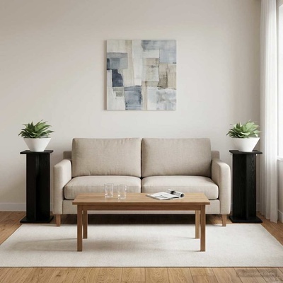 vidaXL Стойка за растения 2 бр. Черен дъб 25 x 25, 5 x 60, 5 см (899661)