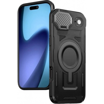 Techsuit Хибриден удароустойчив кейс с вградена поставка и MagSafe за iPhone 17 Air - Techsuit CamVault Pro Case (черен) (KF2348855)