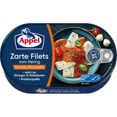 Appel Filety sleďové v paradajkovo mozzarelovej omáčke MSC 200 g