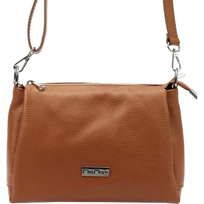 Mia More Malá/střední tříoddílová kožená crossbody kabelka no. 002 hnědá