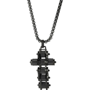 HARAHU Колие Chain Cross - Черно KP29312