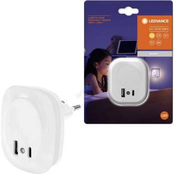 Image 1 of OSRAM Ledvance- LED Нощна лампа за контакт със сензор и USB LUNETTA LED/12, 5W/230V (P225393)