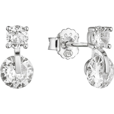 Evolution Group strieborné náušnice kôstky so zirkónmi 11432.1 crystal