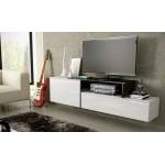 Cama meble Cama ТВ шкаф SIGMA 3 180 бял/бял гланц + черен (SIGMA3 BI/BI+CZ)