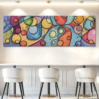 Obraz na plátně - Bublinkové pokušení FeelHappy.cz Rozměr obrazu (Šířka x Výška): 270 x 90 cm