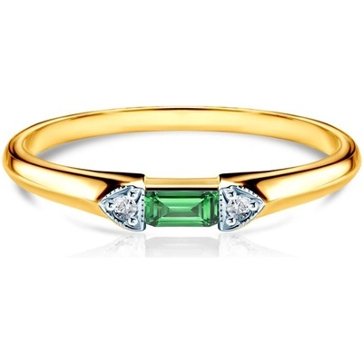 Savicki Zásnubný prsteň dvojfarebné zlato smaragdy diamanty SAVSP5092SZM