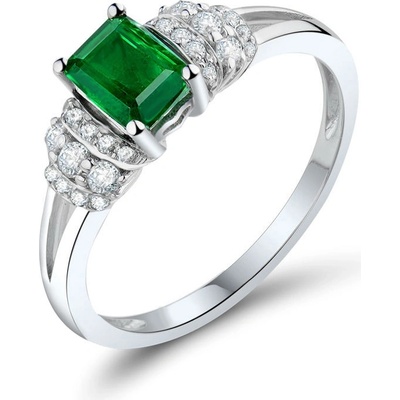 Eppi Zlatý prsteň s emerald smaragdom a diamantmi Lucan R34166