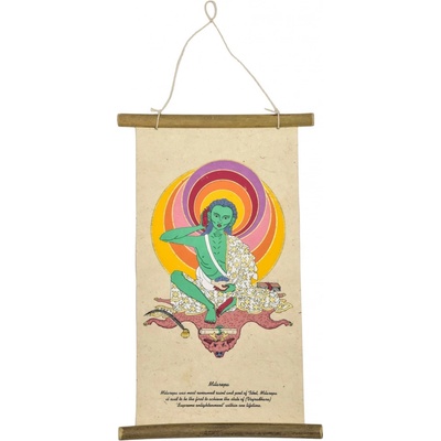 Sanu Babu Barevný tisk na svitku z ručního papíru, Milarepa, 33x20cm
