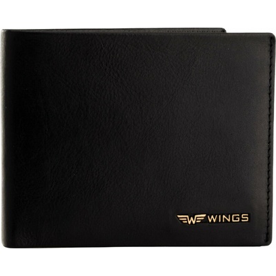 WINGS Pánská peněženka WINGS z přírodní hovězí kůže Black L