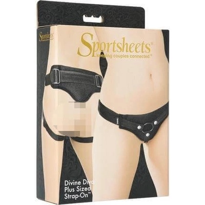 Sportsheets Plus Size černý postroj pro připínací pomůcky