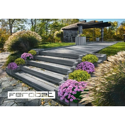 FEROBET Dřevěný program - Prkno MAXIMUS 200 - 200*15*8cm Natur reliéfní - Elegantní šedá