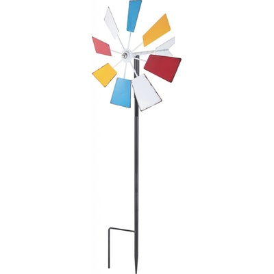 Dekorativní zahradní zápich větrník, vícebarevný, 95 cm – Zboží Dáma