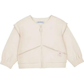 MAYORAL Суичер трико цип в мръсно бяло за бебе момиче Mayoral