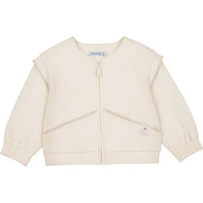 MAYORAL Суичер трико цип в мръсно бяло за бебе момиче Mayoral