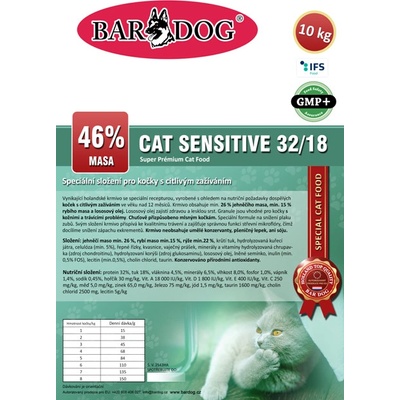Bardog SENSITIVE Cat 32/18 Super premium 4 kg