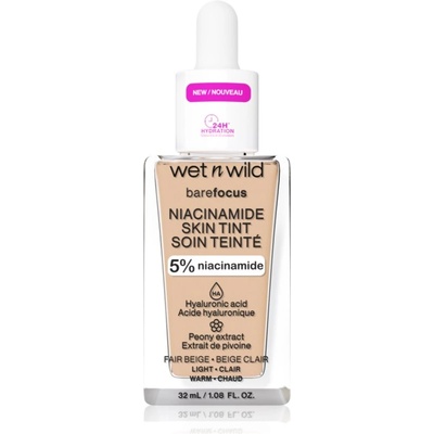 Wet n Wild BareFocus Niacinamide Skin Tint лек хидратиращ фон дьо тен цвят Fair Beige (Warm) 32ml
