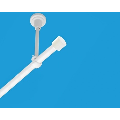 OK-GarnýžeCZ Garnýž kovová jednořadá 19mm Pullo bílá 290 cm do stropu / na tunýlek - bez kroužků