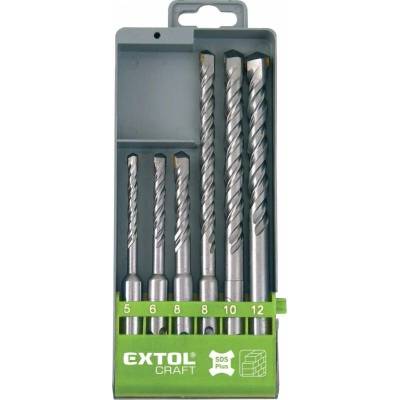 EXTOL Vrtáky SDS-plus do betonu, sada 6ks 5-8x110mm,8-12x160mm