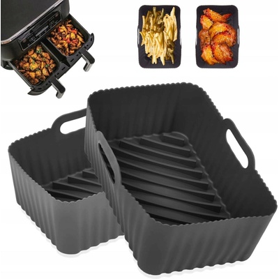2x silikonové vložky do fritézy pro pečení hranolků, silikonový hrnec, formičky do trouby