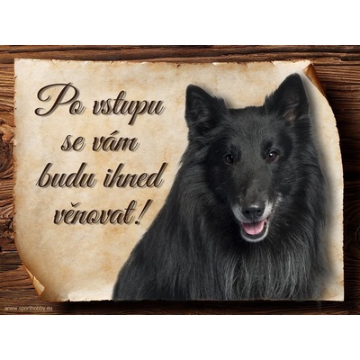 Sport hobby Cedulka Belgický ovčák Groenendael Po vstupu CP370 20 x 15 cm