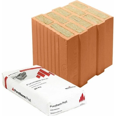 Wienerberger Porotherm 30 T Profi brúsená tehla s vatou Lepenie tehál: na lepiacu maltu (malta v cene)