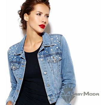 GabyModa Дънково дамско яке с перли (7958)