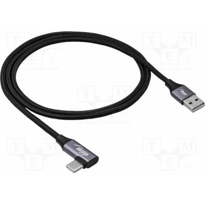 Akyga AK-USB-74 USB 2.0 USB A vidlice USB C úhlová zástrčka niklovaný