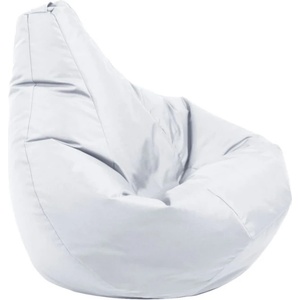 Pufrelax Пуф круша за деца 4-14 г. , 160л. , Nirvana Light - Teteron White, За открито, Перящ се калъф, Пълнеж от Полистиролни перли (PUF-G-NL-TEX-WH)