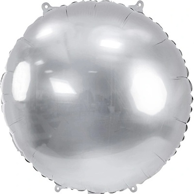 PartyDeco Balónek fóliový kulatý Pastylka 45 cm stříbrný