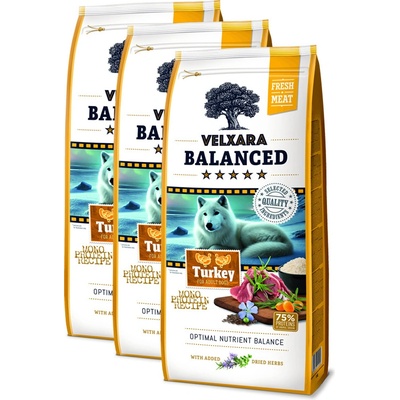 Velxara Balanced FM Dog Adult Monoprotein Turkey & Rice 3 x 12 kg