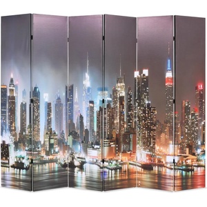 vidaXL Сгъваем параван за стая, 228x170 см, нощен Ню Йорк (245864)