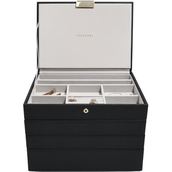 Stackers Ковчеже за бижута Stackers четворен cлassic черно (75470)