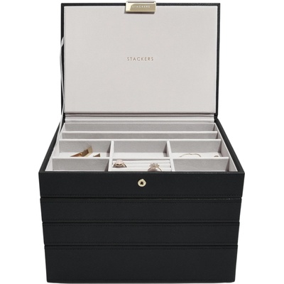 Stackers Ковчеже за бижута Stackers четворен cлassic черно (75470)