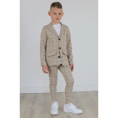 Kids Joy chlapecké sako z pohodlného dresového/mikinového materiálu Béžové – Zboží Dáma