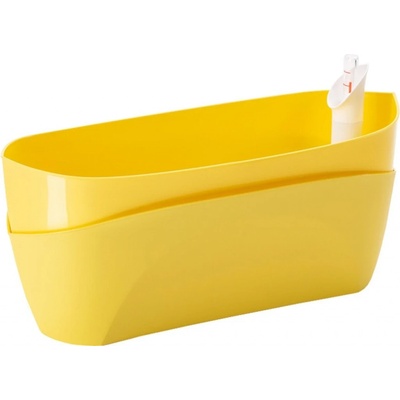 Plastia Samozavlažovací truhlík Doppio žltá 38 cm