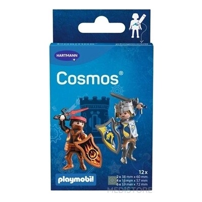 Cosmos Playmobil Novelmore vodeodolná detská náplasť na rany, 3 veľkosti + maľovanka, 1x12 ks Paul Hartmann AG
