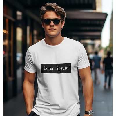 Bullshirt.sk pánske tričko Lorem Ipsum V2 biele