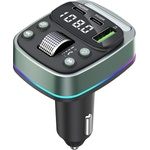Techsuit FM трансмитер - Techsuit EchoDrive (MFM3) - Dual PD35W, Bluetooth 5.4, U-Disk музика, Bass режим - Черен